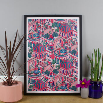 Pink Seville Peacock Print, 2 of 3