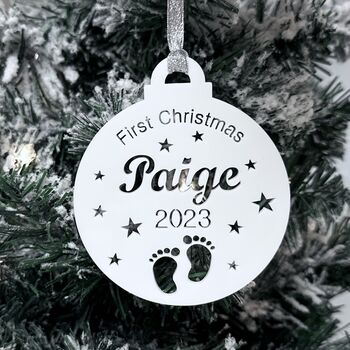 Personalised Baby's First Christmas Bauble, 3 of 12