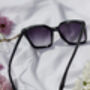 Black Full Lens Cat Eye Point Sunglasses, thumbnail 4 of 6