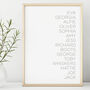 Personalised Family Generation Typography Print, thumbnail 2 of 3
