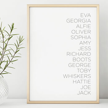Personalised Family Generation Typography Print, 2 of 3