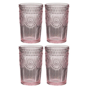 Set Of Four Armas Rose Highball Glasses, 2 of 6