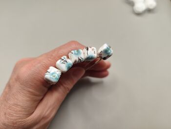 Set Of Five Ceramic Floral Wedding Hair Pins, 11 of 12