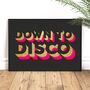 Down To Disco Neon And Glitter Typography Wall Art, thumbnail 3 of 5