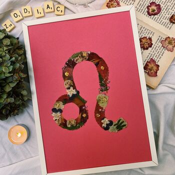 Personalised Star Sign Pressed Flower Frame, 4 of 6