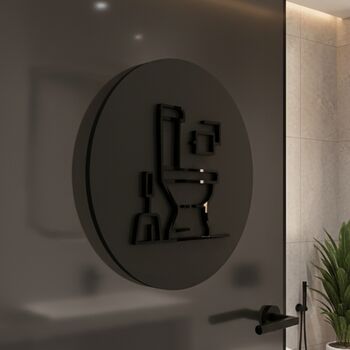 Toilet Icon Door Sign In Raised With Raised Design, 4 of 5