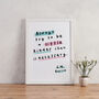 J.M Barrie 'Kinder' Encouraging Quote Print, thumbnail 1 of 3