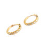 Crystal Huggie Hoop Earrings, thumbnail 1 of 5