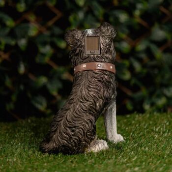 Solar Light Garden Dog Ornament With Tennis Balls LED, 5 of 9