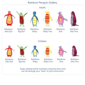 Personalised Rainbow Penguins Tea Towel, 2 of 3