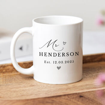Personalised Mr And Mrs Mug Set – Wedding Or Anniversary Gift, 3 of 4