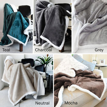 Personalised Grey And White Super Soft Blanket, 4 of 12