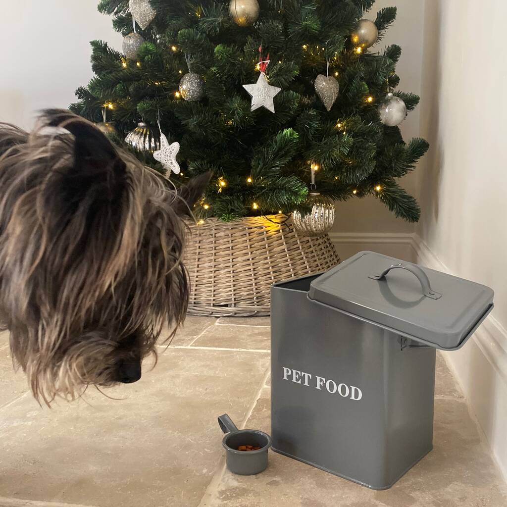 Pet Food Storage Tin In French Grey By Garden Selections