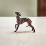 Miniature Bronze Whippet Sculpture 8th Anniversary Gift, thumbnail 1 of 11