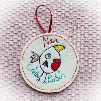 Personalised Robin Memorial Tree Decoration Bauble, 5 of 7