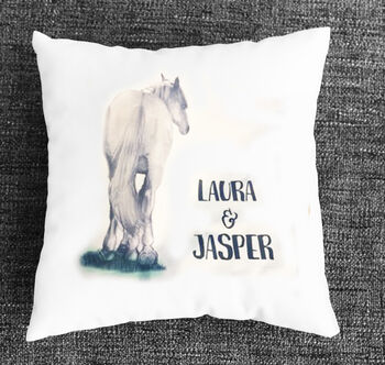 Personalised Horse Sketch Cushion Cover, 2 of 4