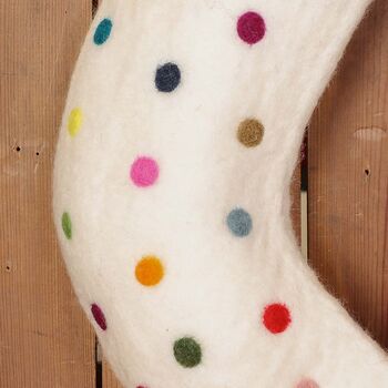 Fair Trade Wool Polka Dot Stocking, 5 of 6