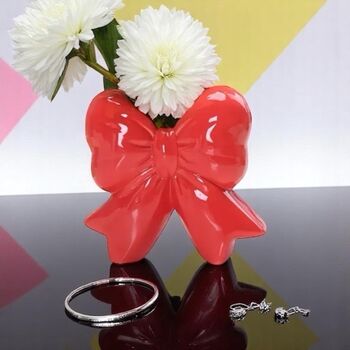Petite Ceramic Bow Vase, 9 of 9