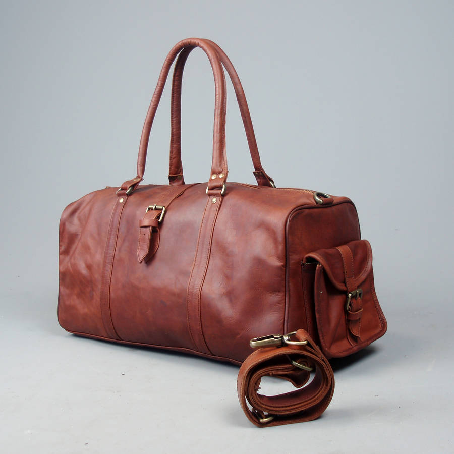 vintage style brown leather bowling bag by vintage child ...