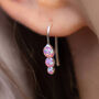 Sterling Silver Pink Opal Trio Drop Earrings, thumbnail 1 of 7