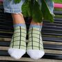 Organic Black And Grid Lime Women's Trainer Socks Bundle, thumbnail 2 of 8