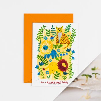 Roarsome Plantable Birthday Card, 2 of 9