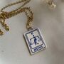 Ceramic Justice Tarot Card Tiny Clay Charm Necklace, thumbnail 1 of 8