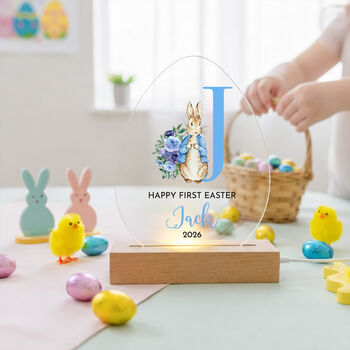 First Easter Bunny Initial LED Acrylic Plaque, 4 of 8