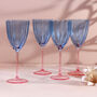 G Decor Set Of Four Laurent Glassware Collection Elegant Wine Glasses With Tall Stems And Fluted Bowl Design, thumbnail 2 of 4