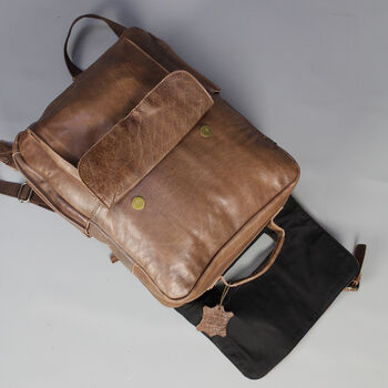 'Kingsley' Leather 15' Laptop Backpack Hickory By Vintage Child ...