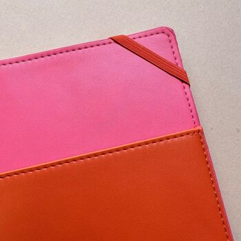 Vegan Leather Pocket Journal Pink And Chilli, 2 of 6