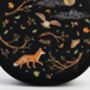 Fox And Owl Embroidered Black Top Handle Saddle Bag, thumbnail 3 of 8
