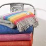 Traditional Rainbow Stripe Wool Picnic Rug, thumbnail 3 of 3