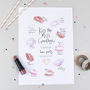 Personalised Hen Party Gift Kiss Print, thumbnail 4 of 5