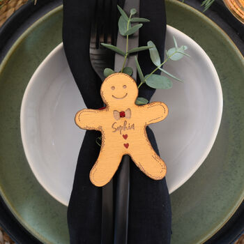 Personalised Gingerbread Man Table Name Place Settings, 5 of 8