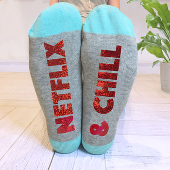 Personalised Netflix And Chill Socks, 2 of 5