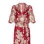 Floral Silk Wrap Dress In Red Rosegarden Print, thumbnail 2 of 3