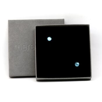 Small Blue Fused Glass Sterling Silver Stud Earrings, 10 of 12