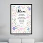 July Larkspur Birth Flower Positive Affirmations Gift For Mum Print, thumbnail 2 of 8