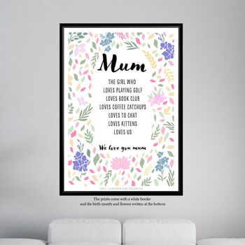 July Larkspur Birth Flower Positive Affirmations Gift For Mum Print, 2 of 8