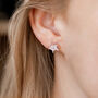 Silver Plated Crystal Star Shaped Stud Earrings, thumbnail 2 of 3