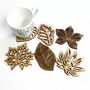 Wooden Leaves Coaster Set, thumbnail 1 of 6