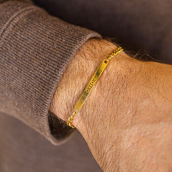 Golden Personalised Chain Bracelet, 2 of 10