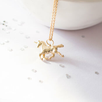 Gold Plated Unicorn Necklace, 3 of 7