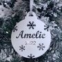 Personalised Christmas Bauble With Snowflakes And Date, thumbnail 1 of 6