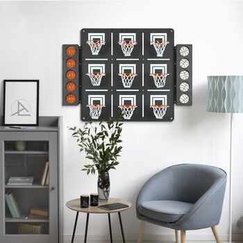 Basketball Hoop Wall Decor With Tic Tac Toe Game, 3 of 6