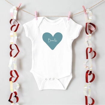 Personalised Love Heart Name Babygrow Or Sleepsuit, 4 of 4