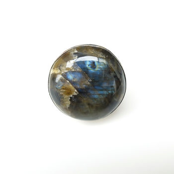 Large Labradorite Gemstone Ring Set In Sterling Silver, 3 of 6