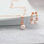 Pearl Necklace And Earrings With Rose Gold Plated Star, thumbnail 3 of 7