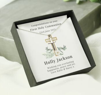 Personalised Keepsake Cross Necklace And Gift Box, 5 of 5